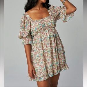 Buddy Love Pink and Green Ruffled Tiered Sundress